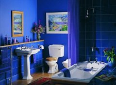 Синий кафель для ванной комнаты